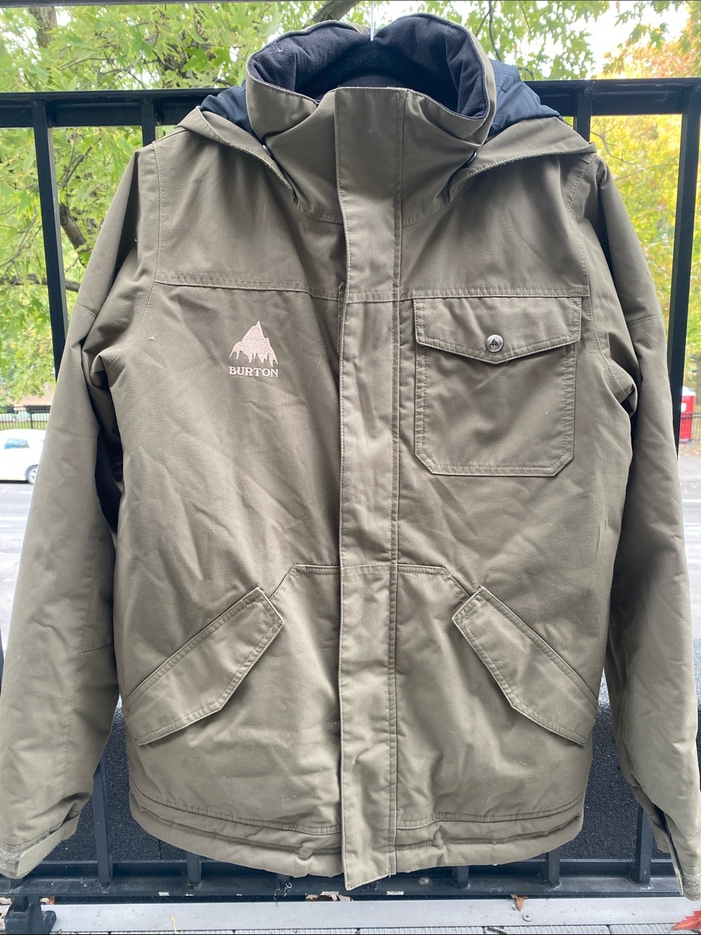 Burton Olive Green Hooded Ski Jacket